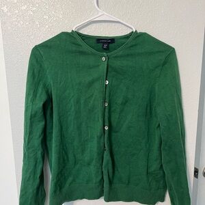 Lands' End Emerald Button-Up Sweater